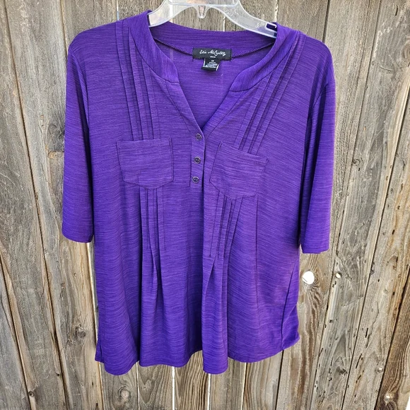 Elie Mccarthy Vibrant Purple Blouse Sizw 1X - Picture 3 of 16
